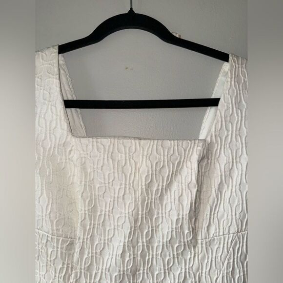 Adrianna Papell Designer Textured Off White Elegant Dress Size 8 - Picture 2 of 6